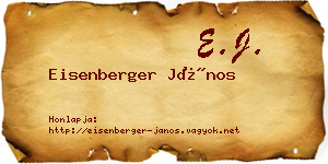 Eisenberger János névjegykártya